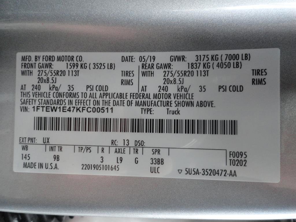 Certified 2019 Ford F150 Platinum w/ Equipment Group 701A Luxury image 27