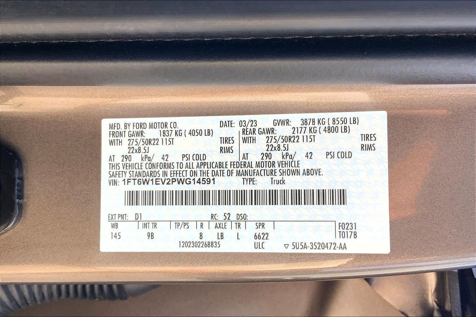 Certified 2023 Ford F150 Lightning Platinum AWD/4WD image 69