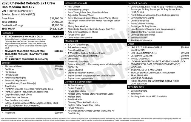 Certified 2023 Chevrolet Colorado Z71 w/ Z71 Convenience Package 2 AWD/4WD image 36