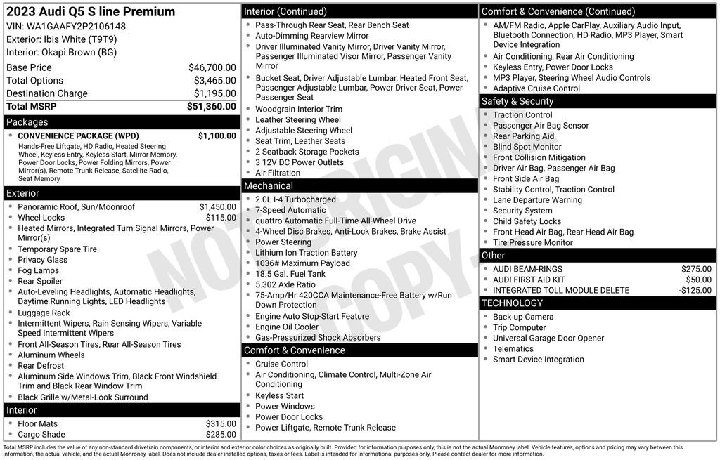 Certified 2023 Audi Q5 2.0T Premium w/ Convenience Package AWD/4WD image 3