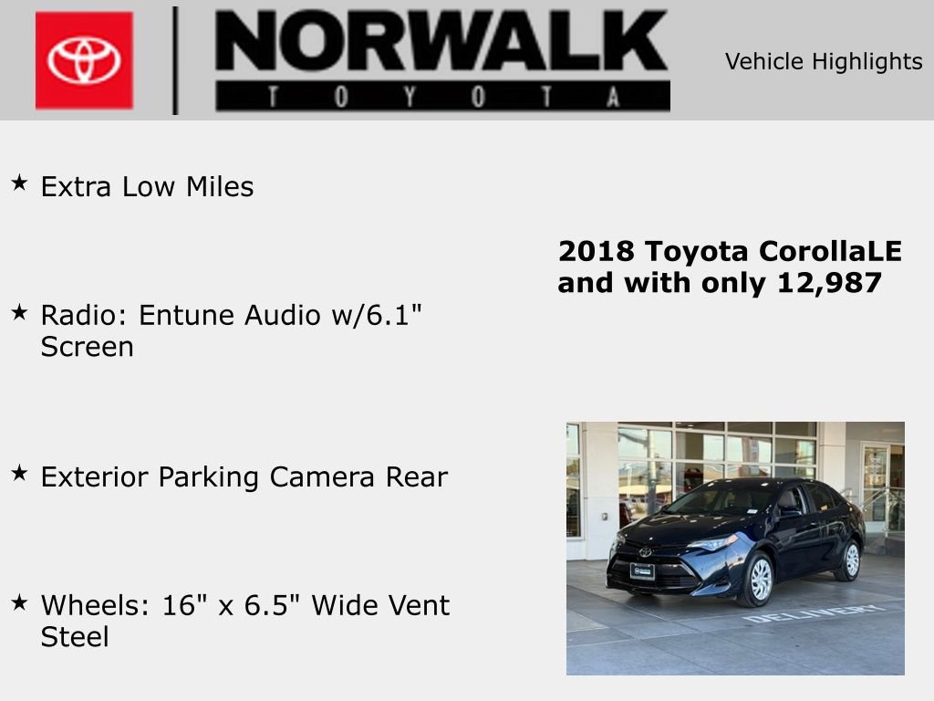 Used 2018 Toyota Corolla LE w/ Carpet Mat Package (TMS) image 10