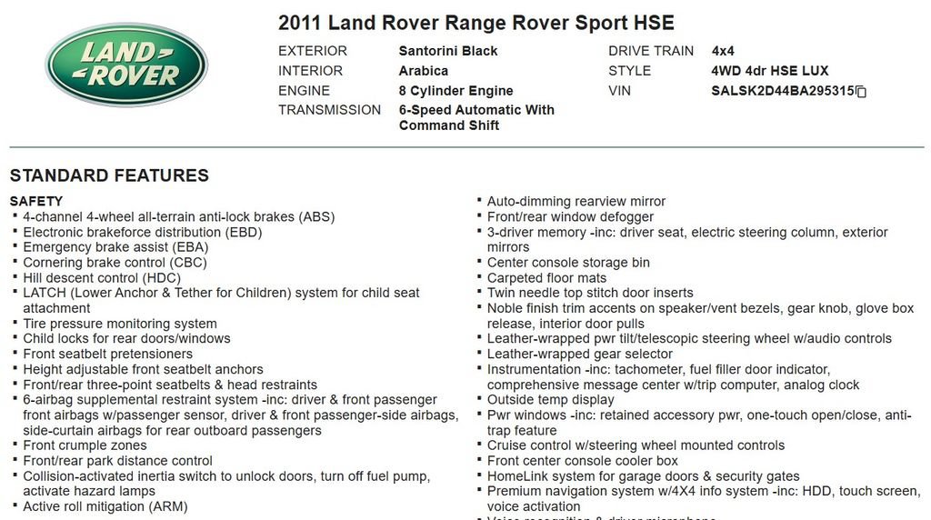 Used 2011 Land Rover Range Rover Sport HSE LUX AWD/4WD image 18