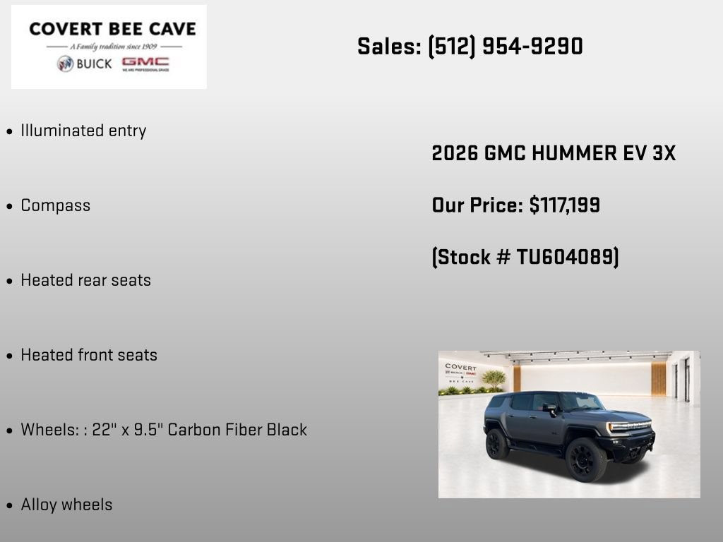 New 2026 GMC Hummer EV 3X w/ Carbon Fiber Edition Package AWD/4WD image 19