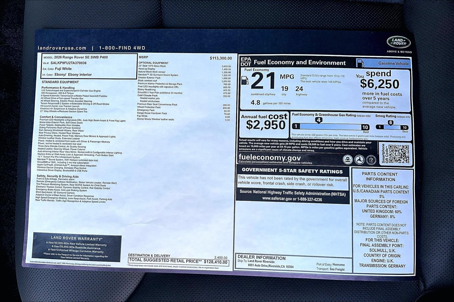 New 2026 Land Rover Range Rover SE AWD/4WD image 14