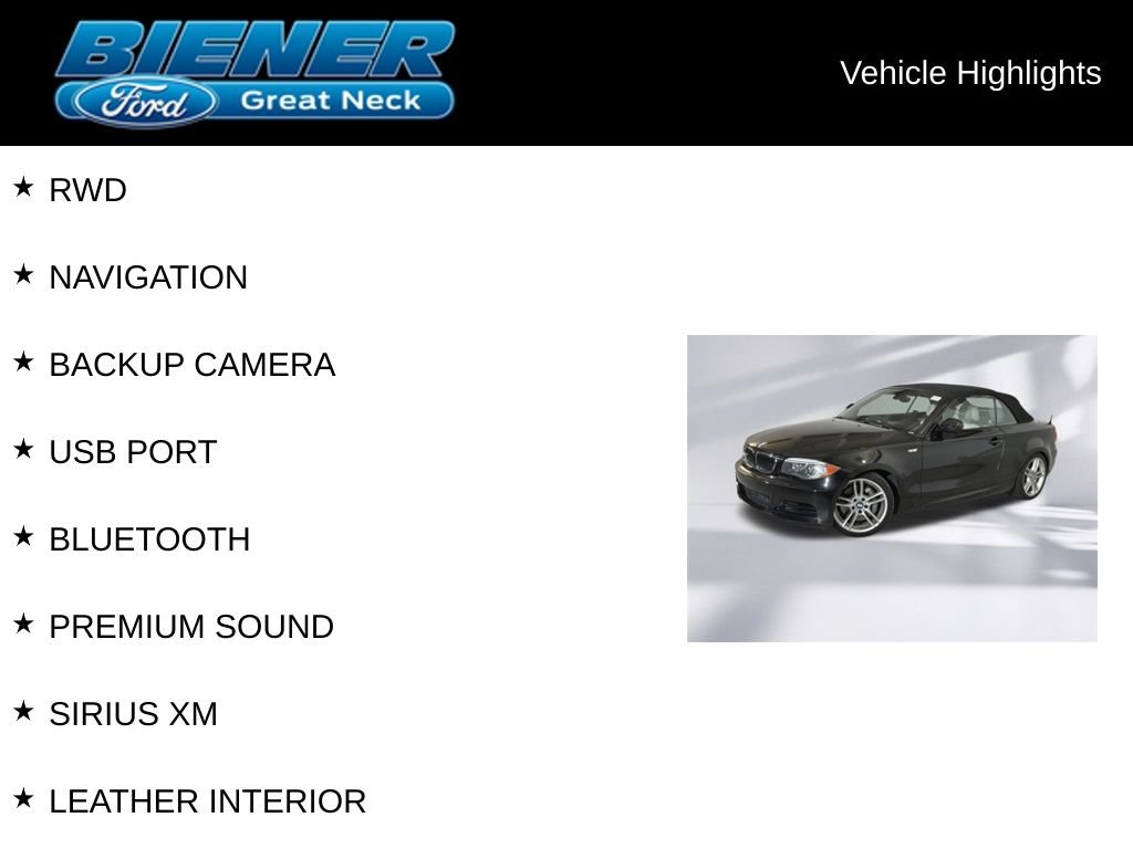 Used 2012 BMW 135i Convertible RWD image 9
