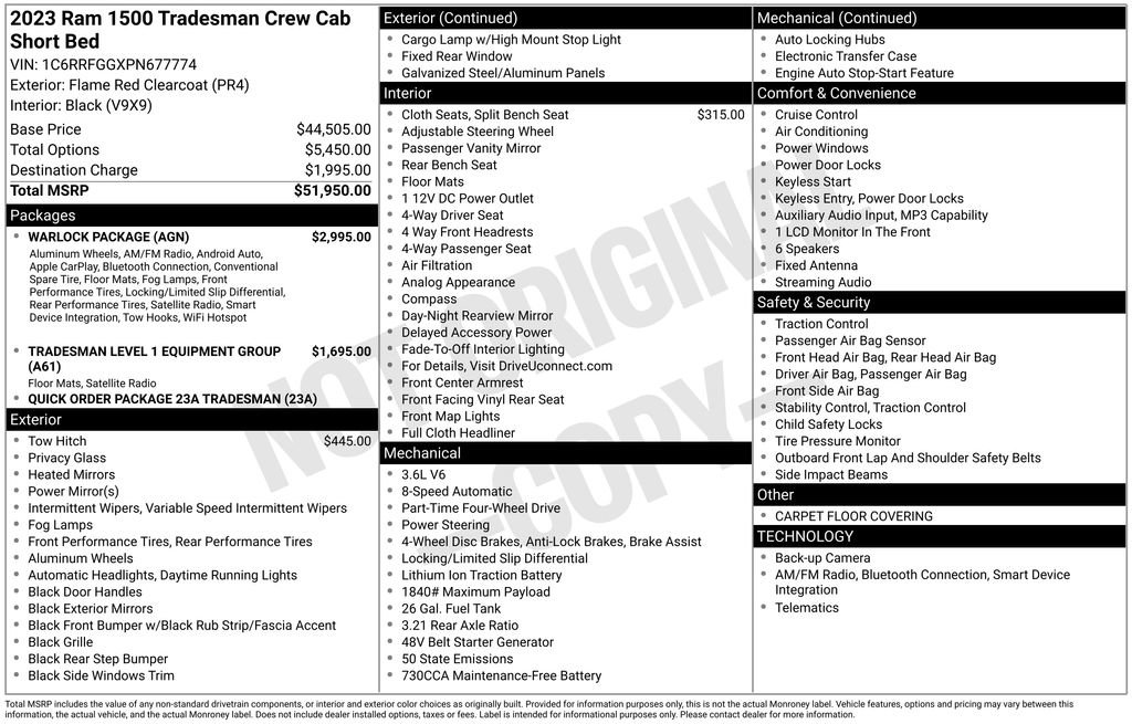 Used 2023 RAM 1500 Tradesman w/ Warlock PACKAGE AWD/4WD image 5