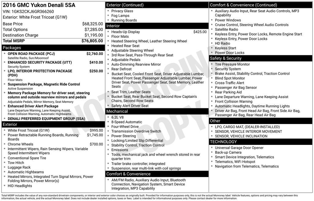 Used 2016 GMC Yukon Denali w/ Open Road Package image 15