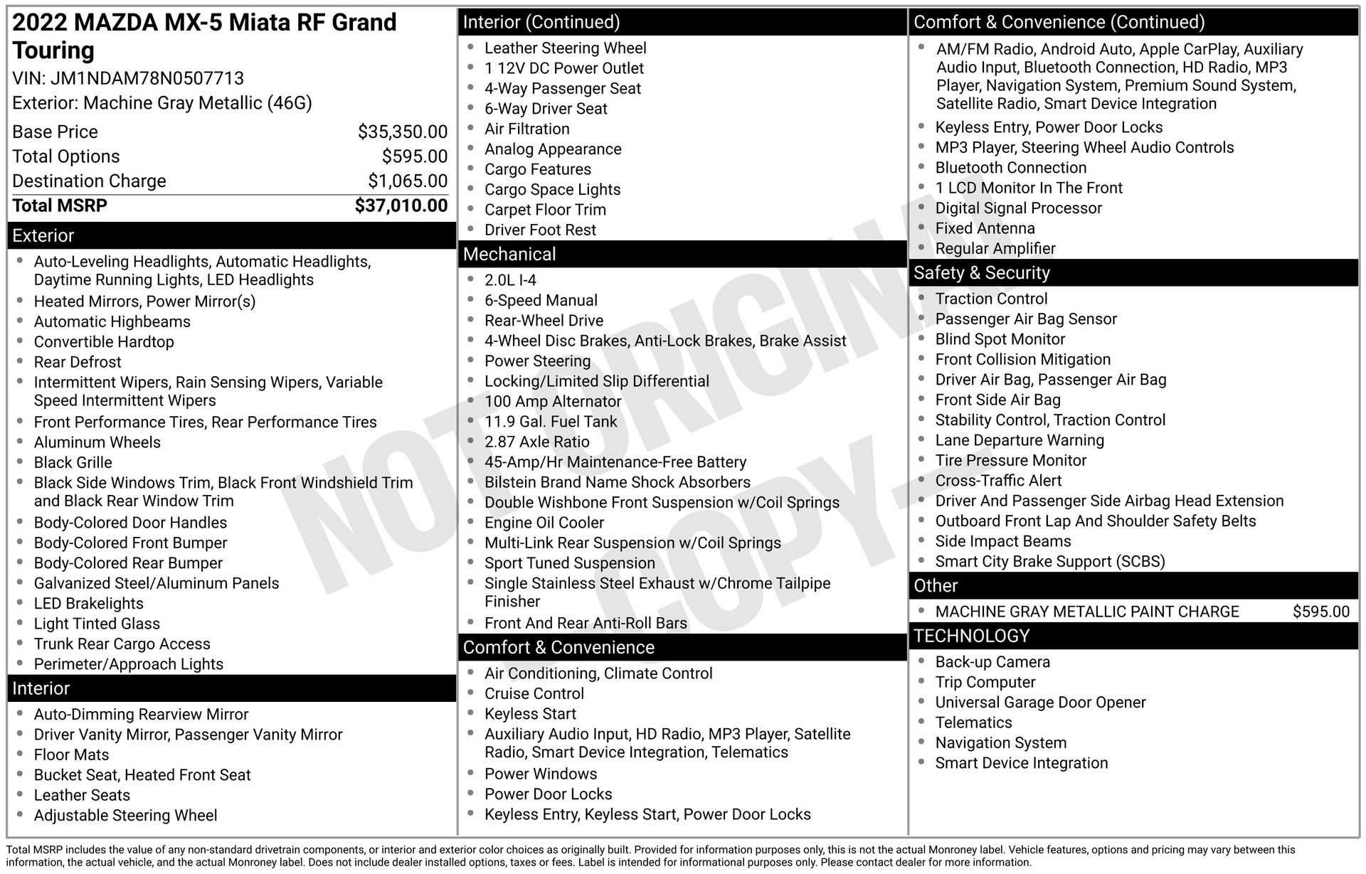 Used 2022 MAZDA MX-5 Miata RF Grand Touring image 3