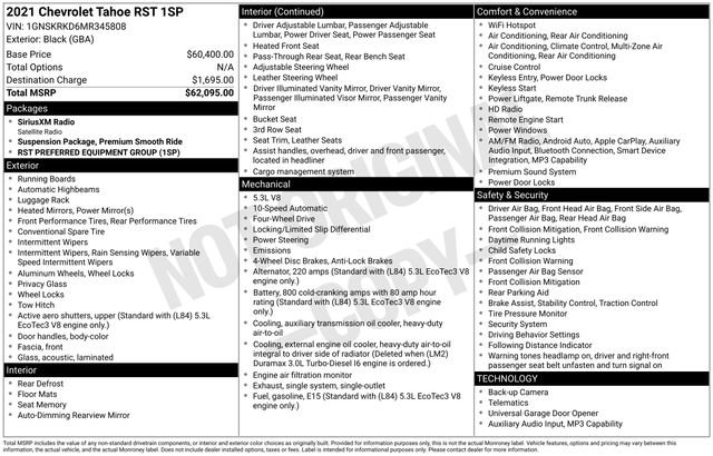 Used 2021 Chevrolet Tahoe RST AWD/4WD image 5