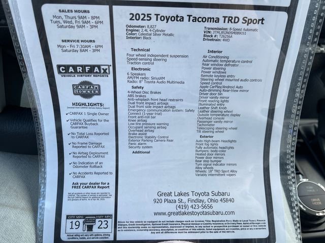 Certified 2025 Toyota Tacoma TRD Sport AWD/4WD image 27