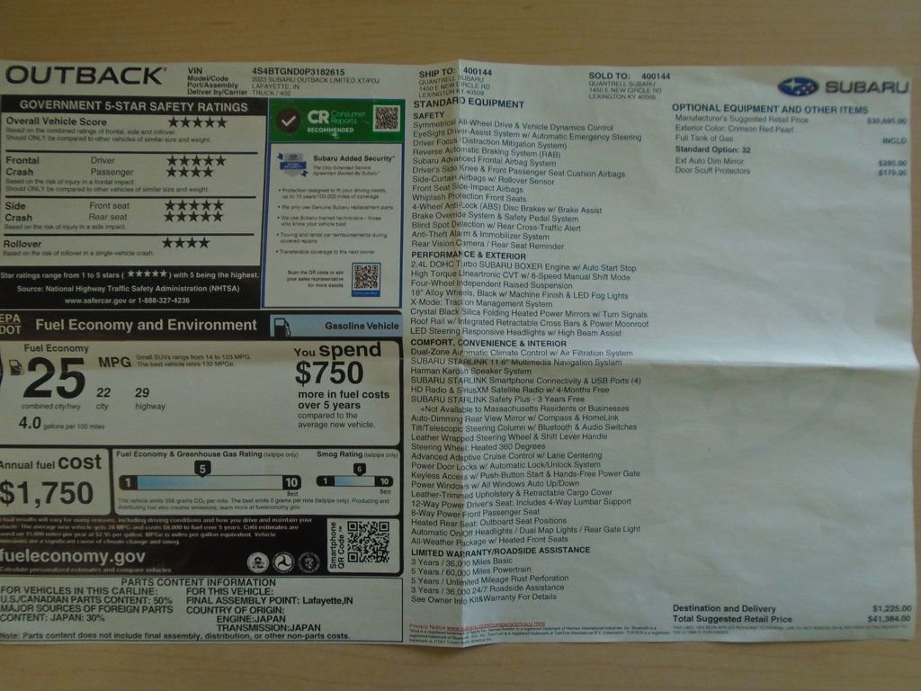 Used 2023 Subaru Outback Limited XT image 39