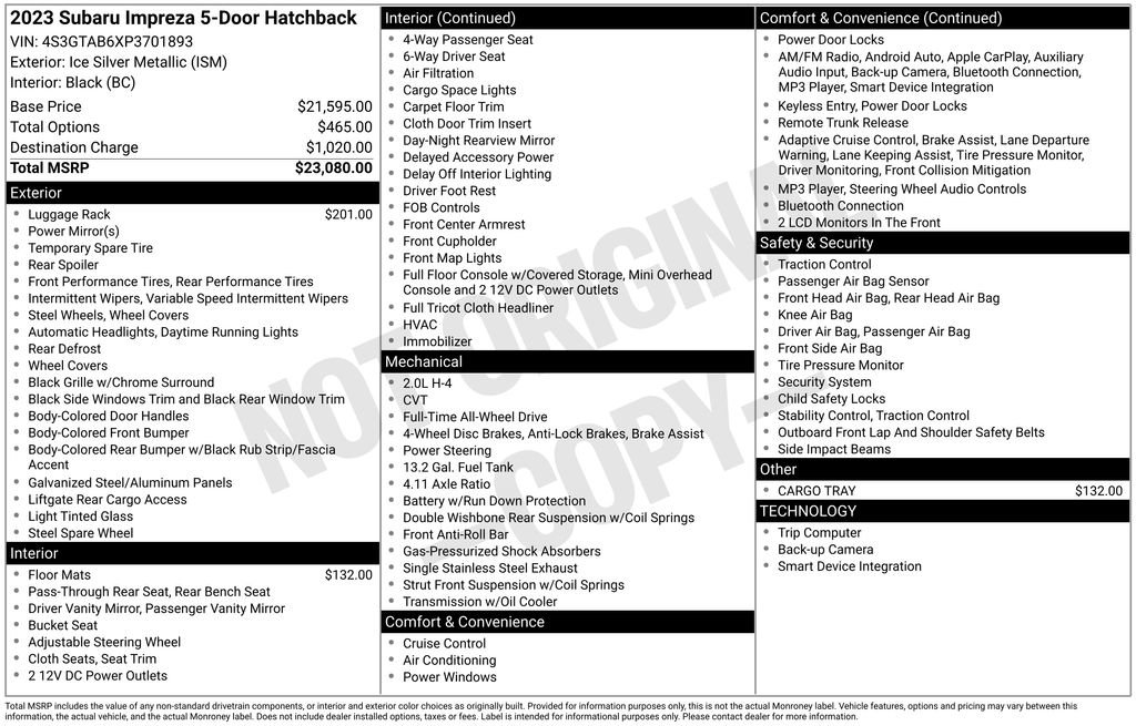 Used 2023 Subaru Impreza 2.0i image 17