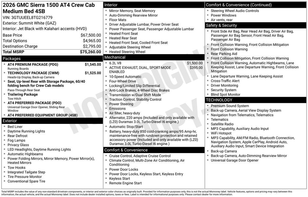 Used 2026 GMC Sierra 1500 AT4 w/ AT4 Premium Package AWD/4WD image 7