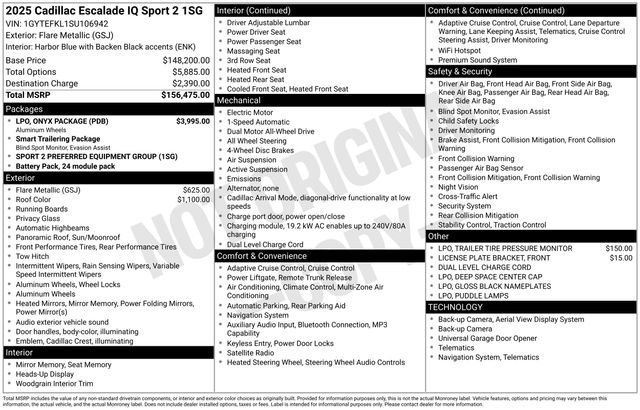 New 2025 Cadillac Escalade IQ Sport 2 w/ LPO, ONYX Package image 26