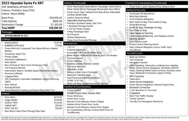 Certified 2023 Hyundai Santa Fe XRT AWD/4WD image 10