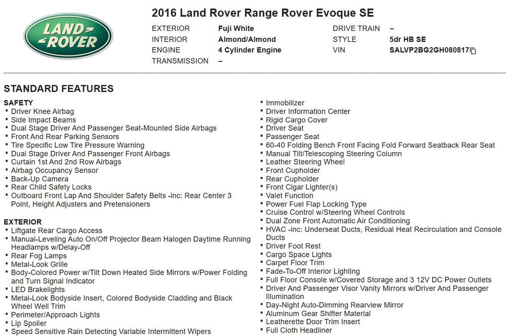 Used 2016 Land Rover Range Rover Evoque SE Premium AWD/4WD image 18