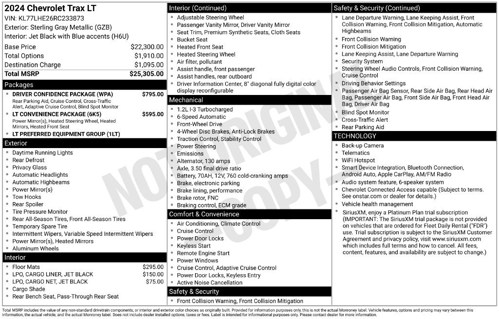 Used 2024 Chevrolet Trax LT w/ Driver Confidence Package FWD image 10