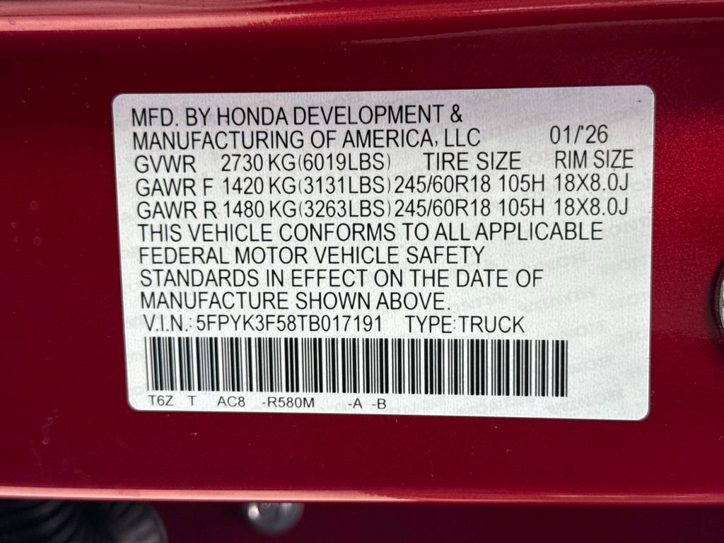 New 2026 Honda Ridgeline RTL image 28