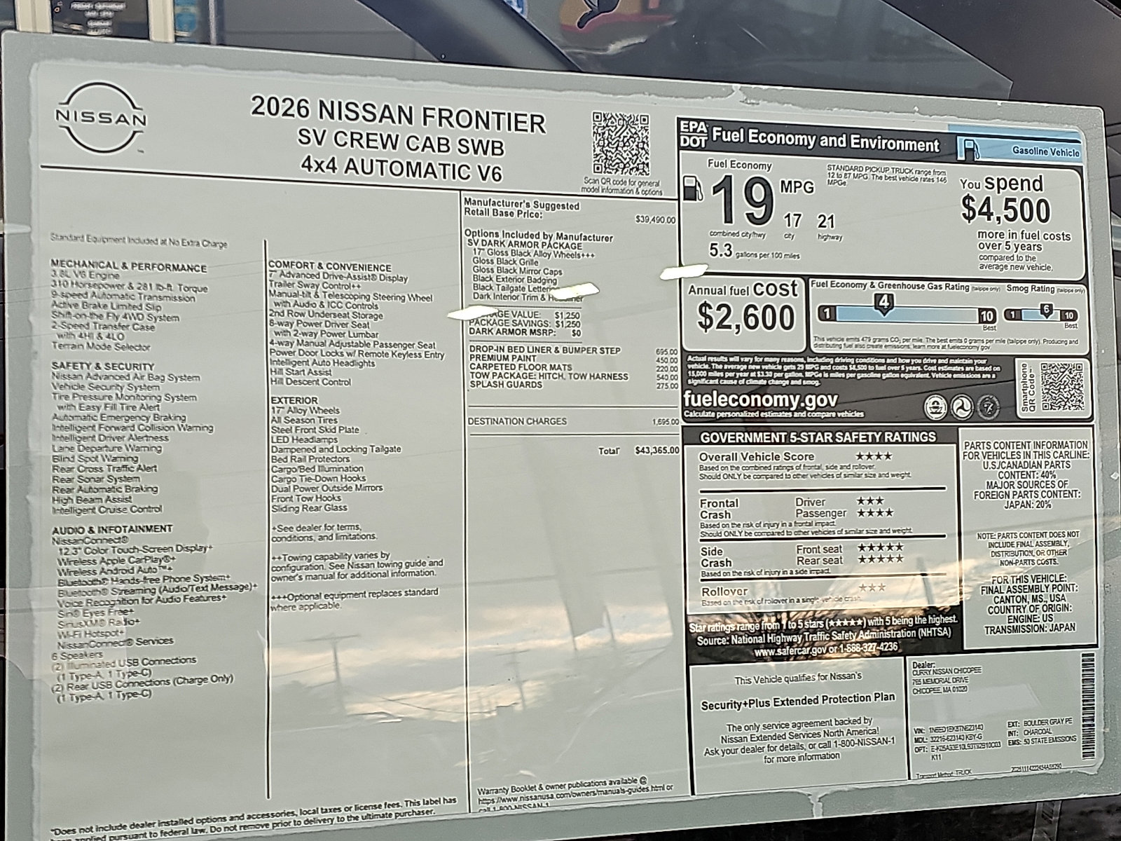 New 2026 Nissan Frontier SV w/ Tow Package image 19