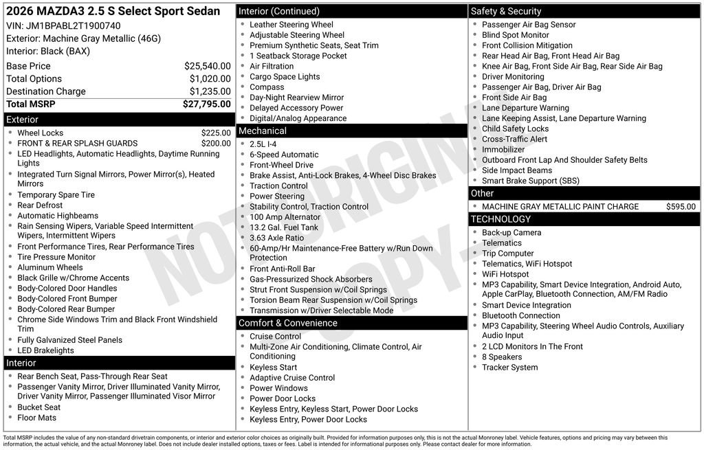 New 2026 MAZDA MAZDA3 s Sport FWD image 3