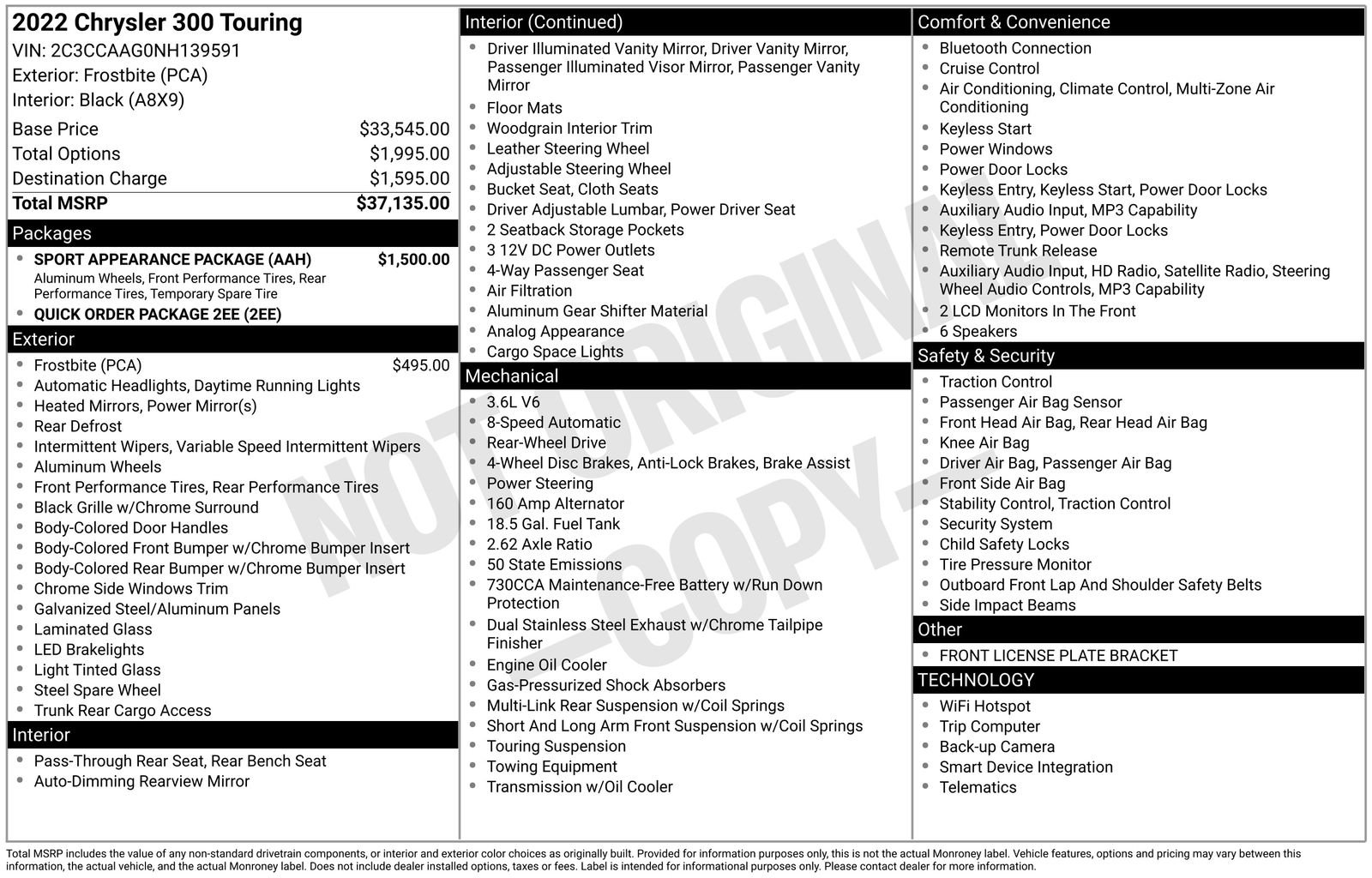 Used 2022 Chrysler 300 Touring w/ Sport Appearance Package