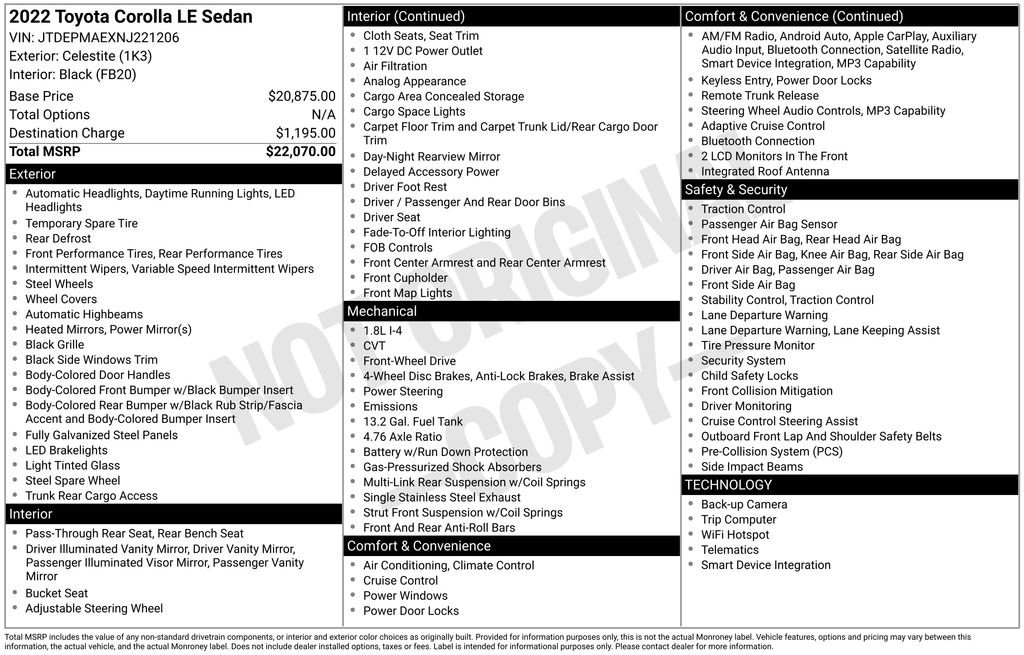 Used 2022 Toyota Corolla LE image 3