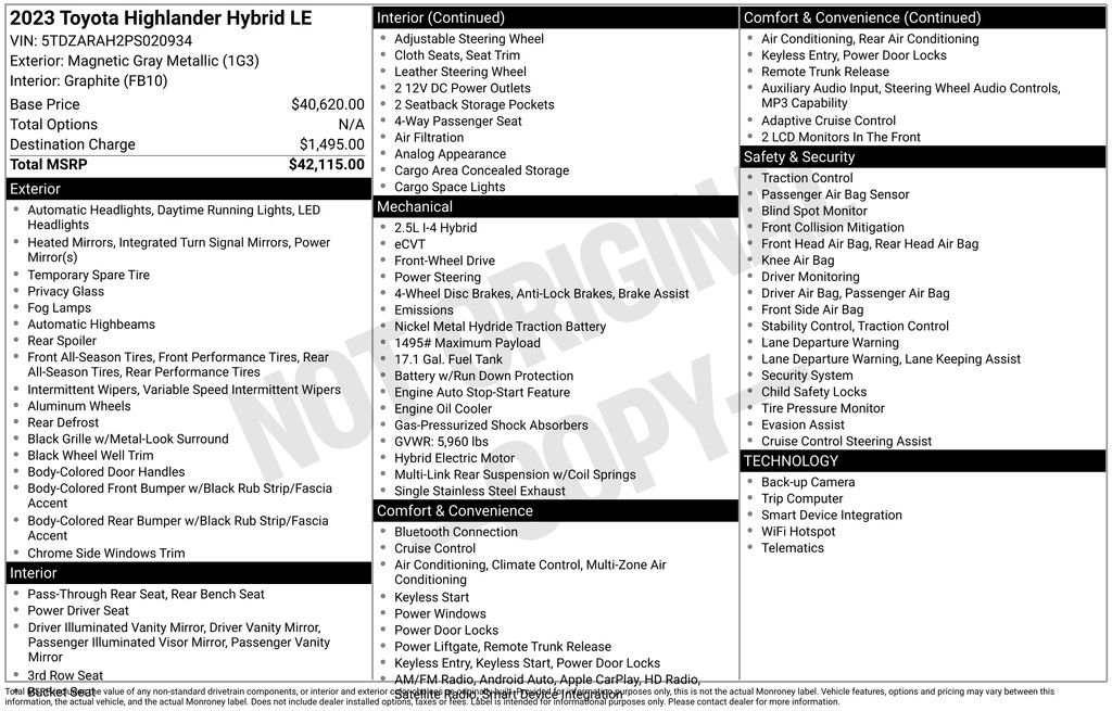 Used 2023 Toyota Highlander LE FWD image 8