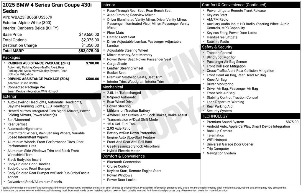 Certified 2025 BMW 430i w/ Parking Assistance Package RWD image 26