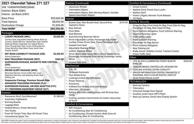 Used 2021 Chevrolet Tahoe Z71 w/ Luxury Package image 10