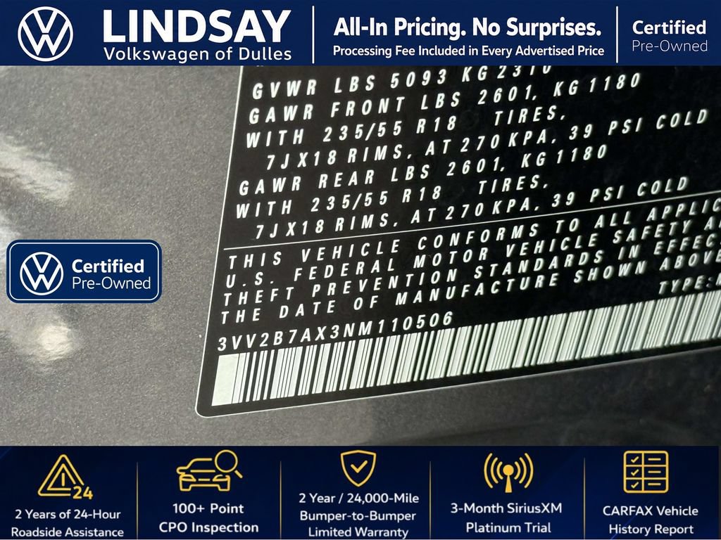 Certified 2022 Volkswagen Tiguan SE AWD/4WD image 28
