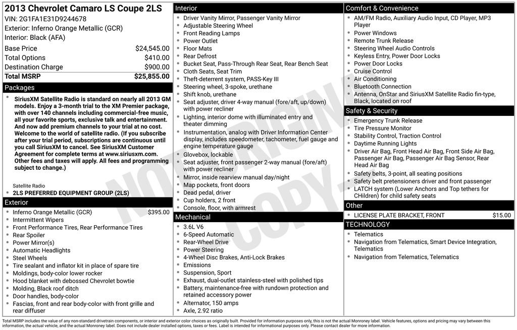 Used 2013 Chevrolet Camaro LS image 33