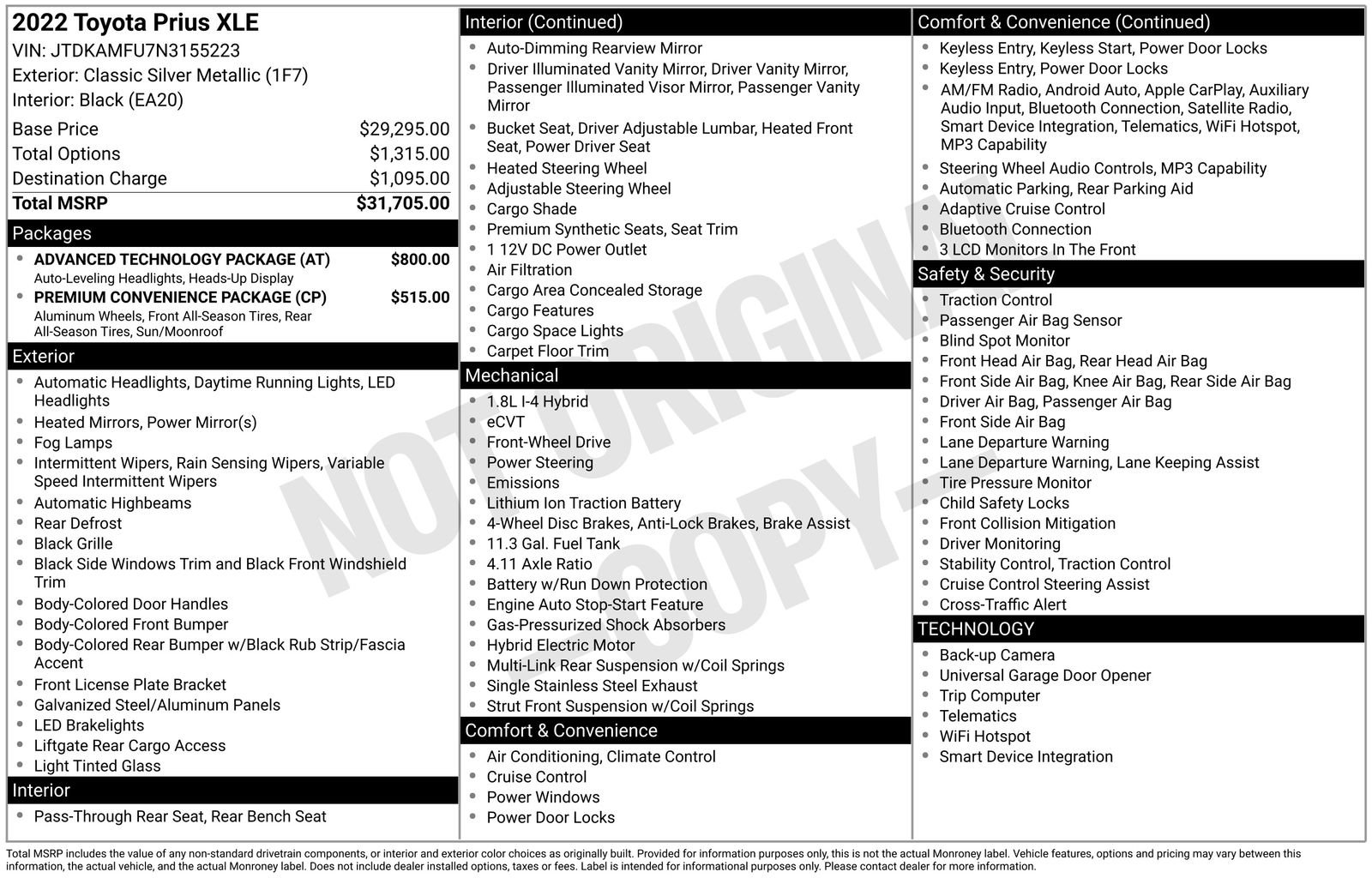 Used 2022 Toyota Prius XLE w/ Advanced Technology Package FWD image 13