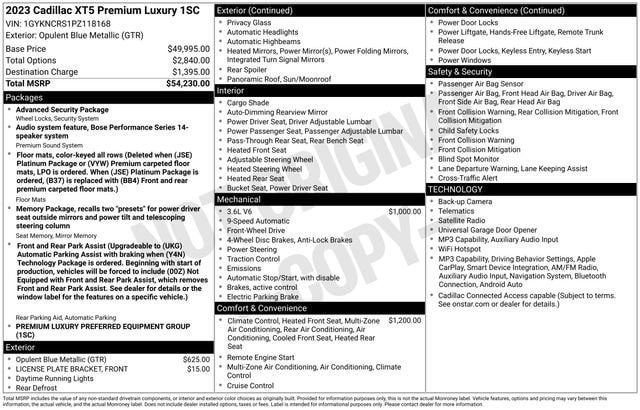 Certified 2023 Cadillac XT5 Premium Luxury FWD image 34