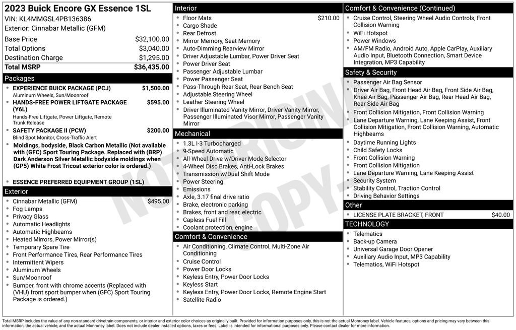 Certified 2023 Buick Encore GX Essence w/ Experience Buick Package AWD/4WD image 6