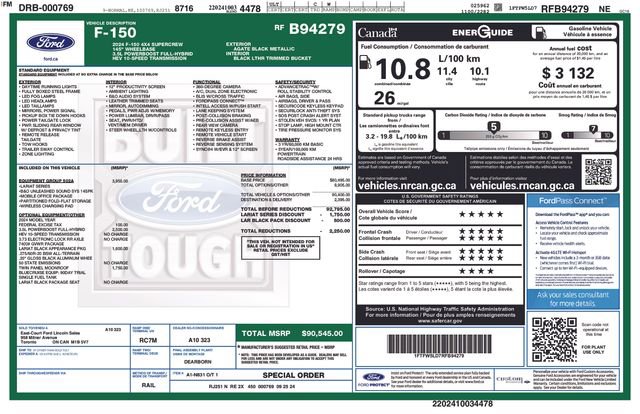 Certified 2024 Ford F150 Lariat w/ Equipment Group 502A High image 46
