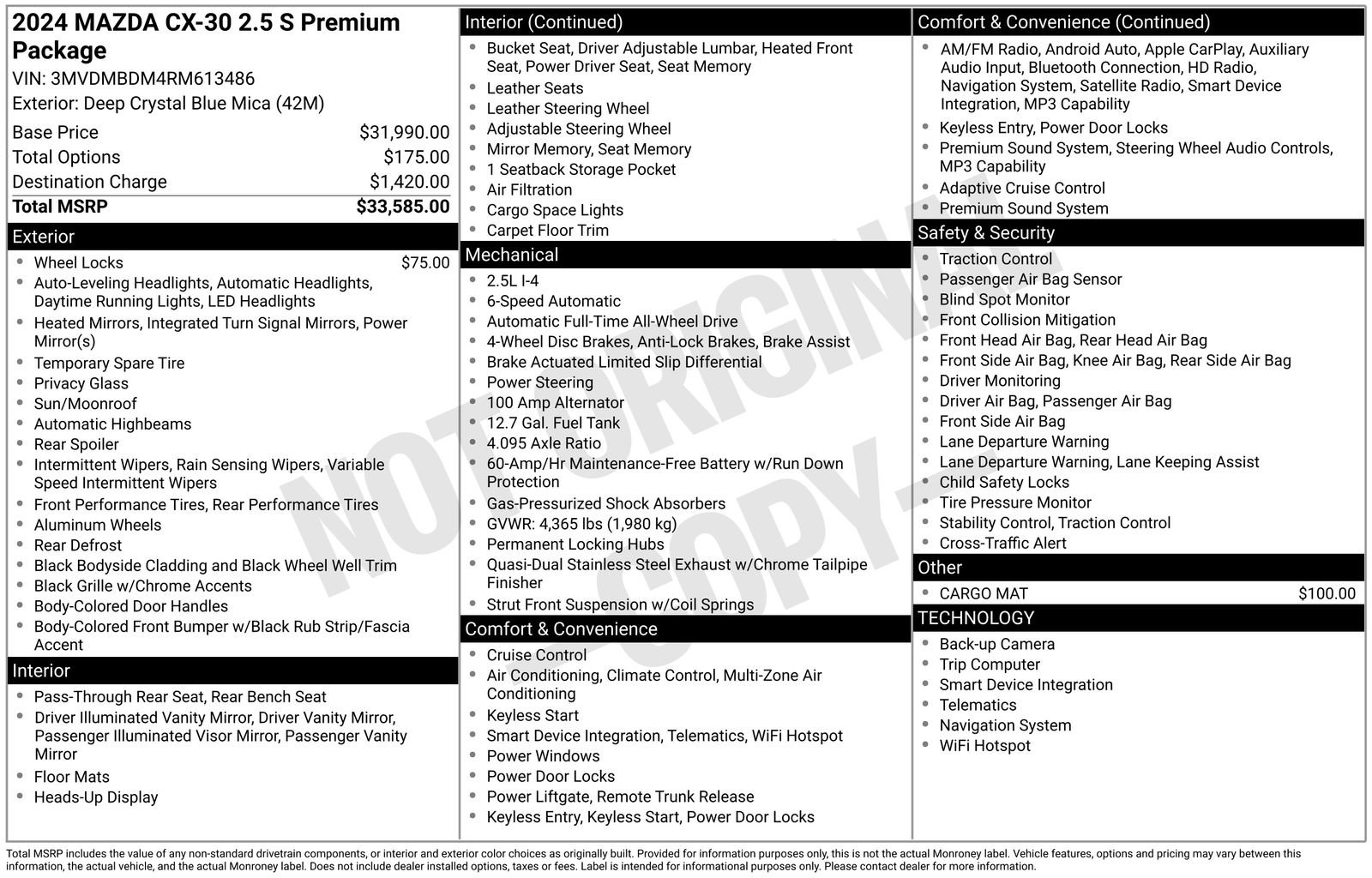 Used 2024 MAZDA CX-30 AWD 2.5 S w/ Premium Package image 21