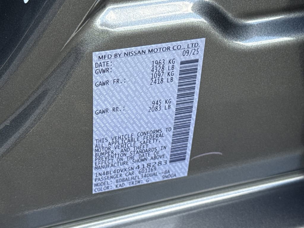 New 2025 Nissan Altima 2.5 SV w/ SV Special Edition Package image 37