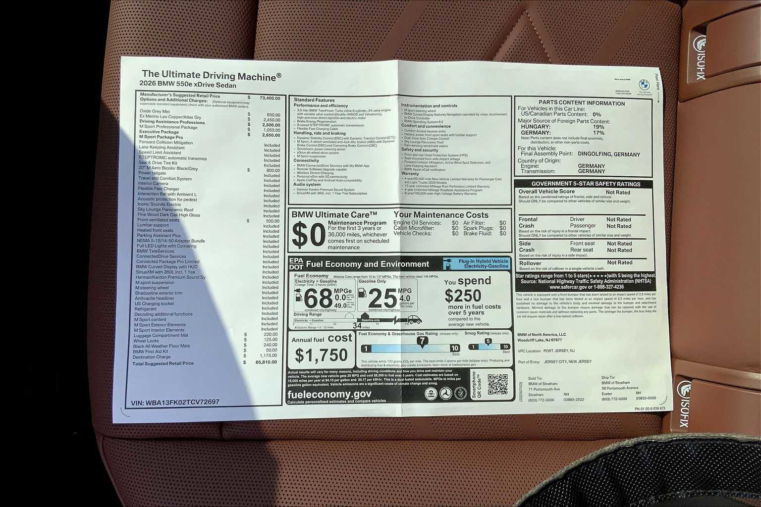 New 2026 BMW 550e xDrive w/ Executive Package image 18