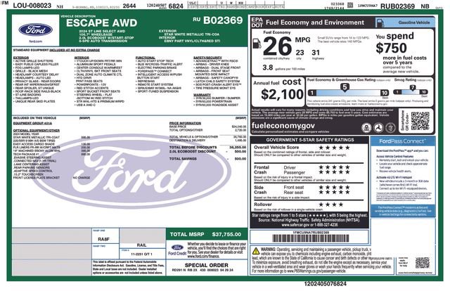 Certified 2024 Ford Escape ST-Line Select w/ Tech Pack #1 image 24