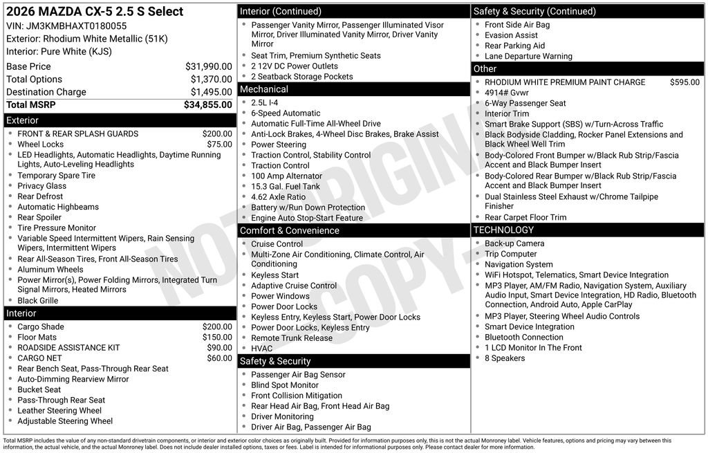 New 2026 MAZDA CX-5 Select AWD/4WD image 6
