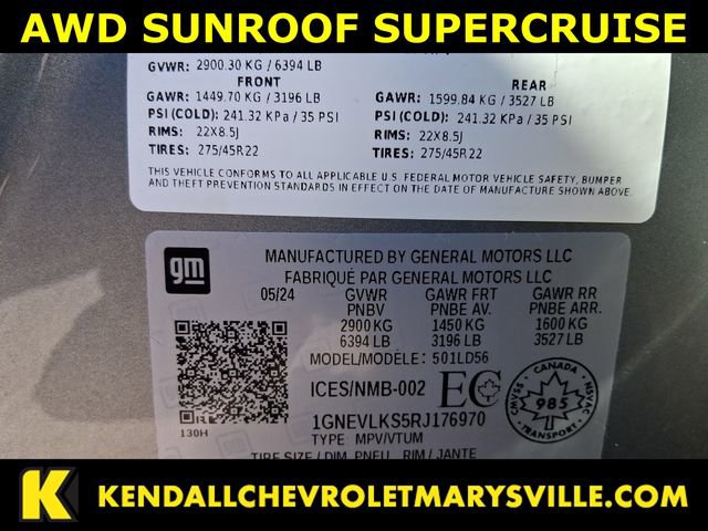 Used 2024 Chevrolet Traverse RS w/ LPO, Floor Liner Package AWD/4WD image 17