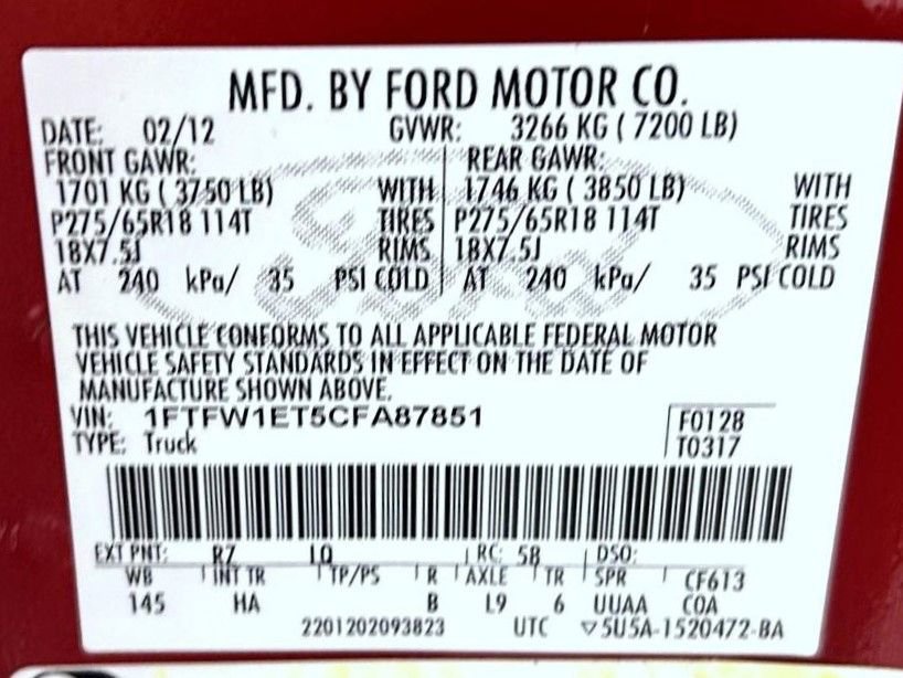 Used 2012 Ford F150 Lariat w/ Lariat Chrome Pkg image 25