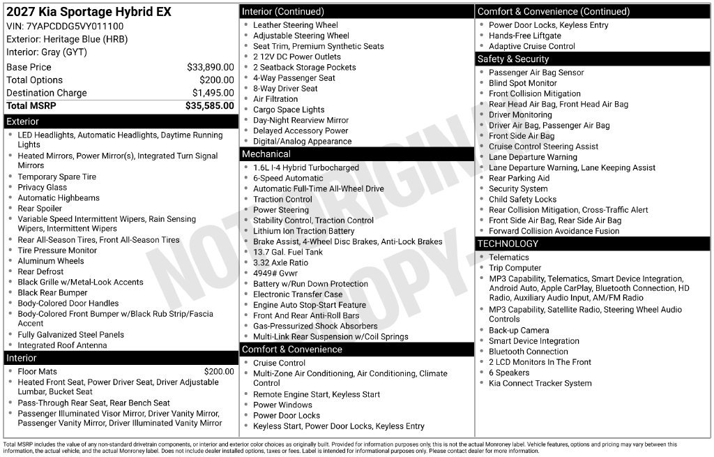 New 2027 Kia Sportage EX AWD/4WD image 6