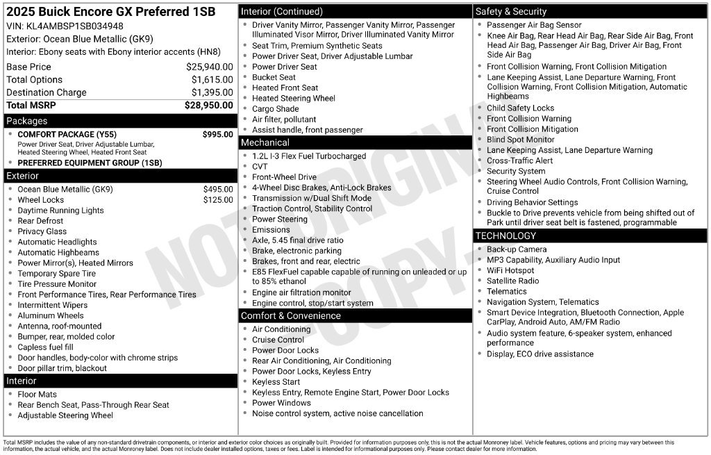Certified 2025 Buick Encore GX Preferred w/ Comfort Package FWD image 33