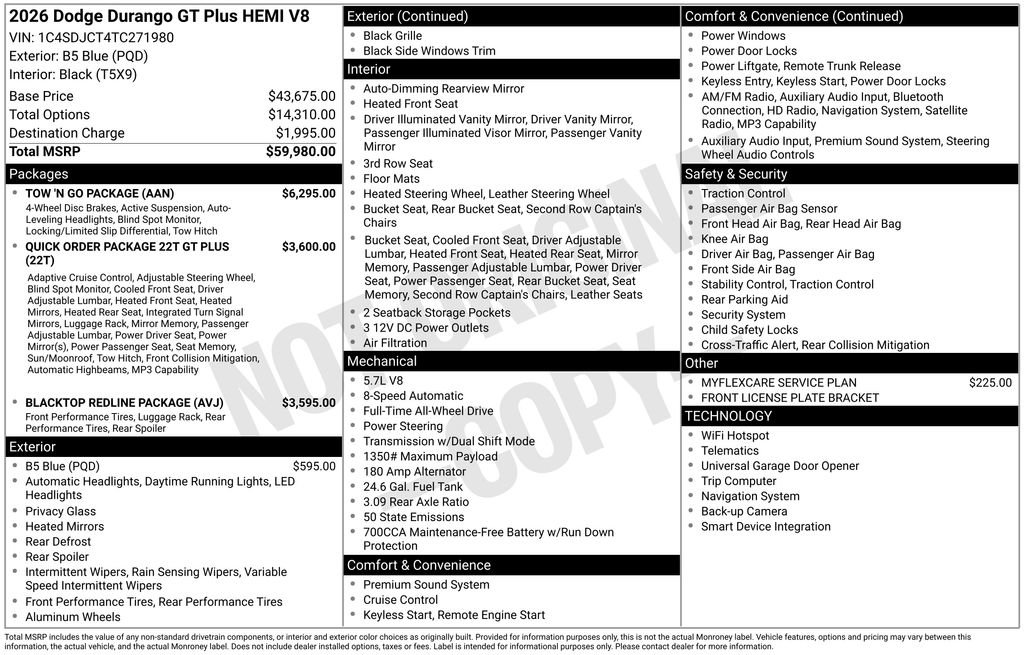 New 2026 Dodge Durango GT w/ Tow 'N Go Package AWD/4WD image 41