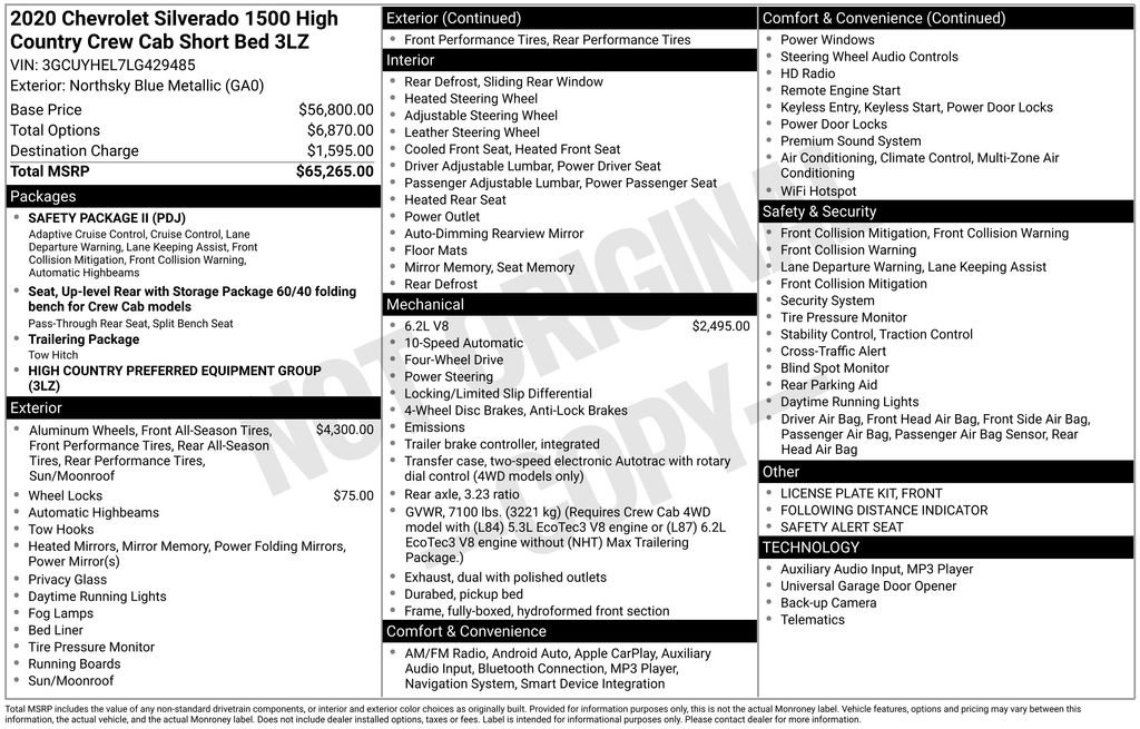 Certified 2020 Chevrolet Silverado 1500 High Country image 5