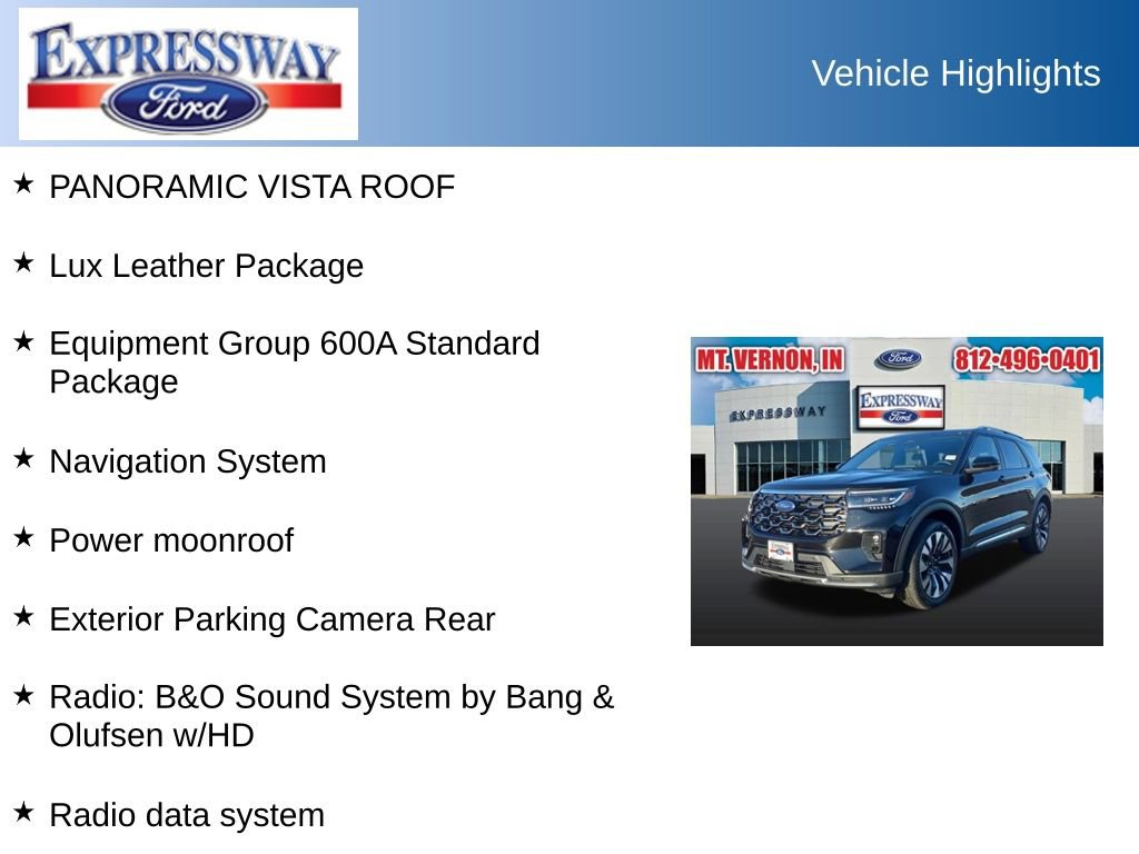 Used 2025 Ford Explorer Platinum w/ LUX Leather Package image 2
