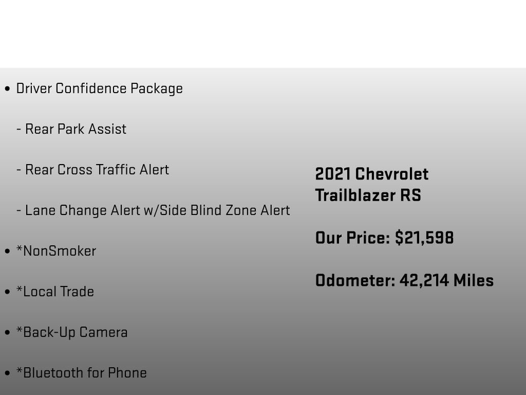 Used 2021 Chevrolet TrailBlazer RS w/ Technology Package image 18