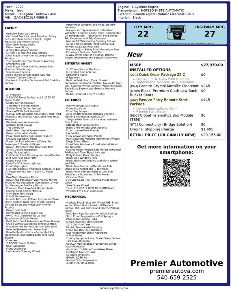 Used 2020 Jeep Renegade Trailhawk image 2