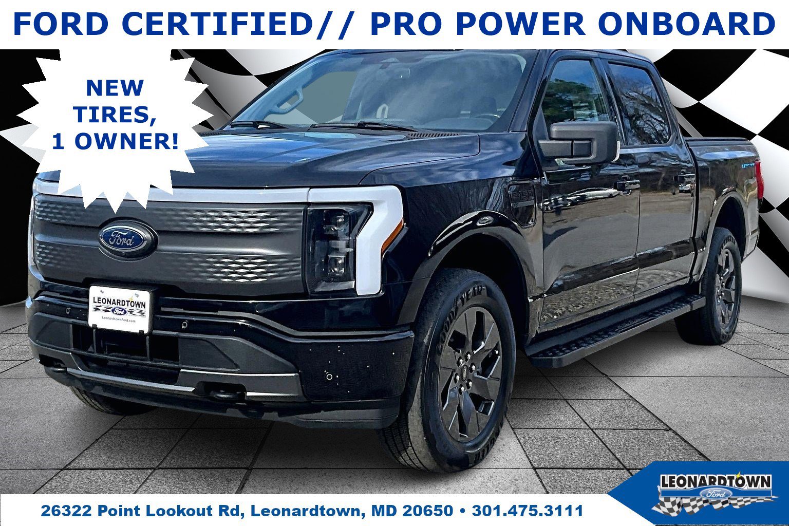 Certified 2023 Ford F150 Lightning XLT w/ Equipment Group 312A High image 1